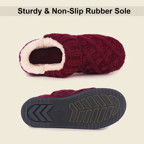Vista 5 de LongBay Pantuflas cálidas para mujer, de espuma viscoelástica, para interiores y exteriores