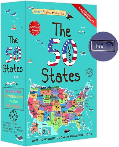 Vista 70 de Caja fuerte con diseño de páginas reales de 50 estados con cerradura de combinación, cajas de seguridad para guardar libros para artículos