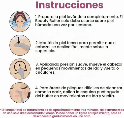 Vista 6 de Lindo Beauty Buffer - Herramienta de microdermoabrasión con infusión de diamante, para el cuidado de la piel