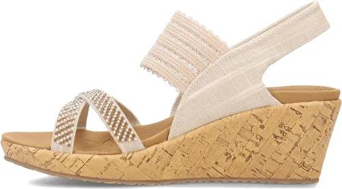 Vista 4 de Skechers Cali Beverlee-Fancy Sips - Sandalias de cuña para mujer, Natural