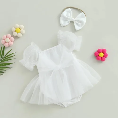 Vista 3 de Ropa de bebé niña Floral Boho Lace Romper Mameluco Mameluco Mono Mono Traje Verano Ropa Bebé Niñas