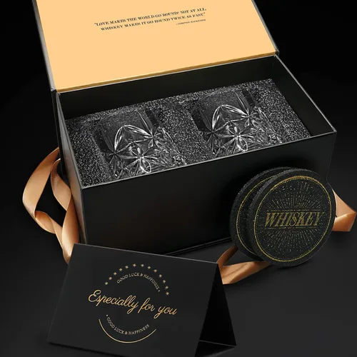 Vista 7 de Juego de 2 Vasos de Whisky de 11 OZ, Vasos Old Fashioned con 2 Moldes para Bolas de Hielo, Vasos de Bourbon y Scotch, Vasos Rocks y de Cóctel, Vasos