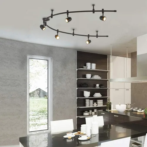 Vista 10 de Catalina Lighting Lámpara de Techo con Riel de 96", Bronce Frotado con Aceite, Riel Flexible LED Transicional de 5 Luces, Bombilla Incluida