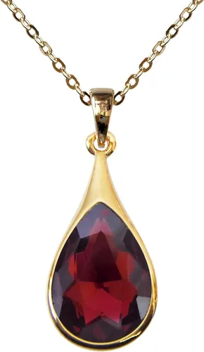 Vista 7 de Navachi Collar con colgante de circón en forma de pera con gota de agua chapada en oro de 18 quilates 16 "+2" Negro