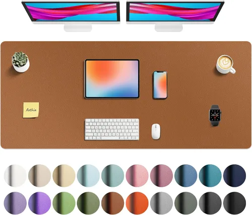 Vista 250 de Aothia - Protector de escritorio de cuero sintético grande, base antideslizante para mouse y superficie para escribir, impermeable, fácil de Agua