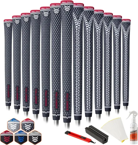 Vista 14 de 13 Pack Golf Grips, Tacky Rubber Club Grips with Raised Plus Texture, Zipper Backline and Low-Taper Design, Standard, Midsize or Jumbo, Grips Only