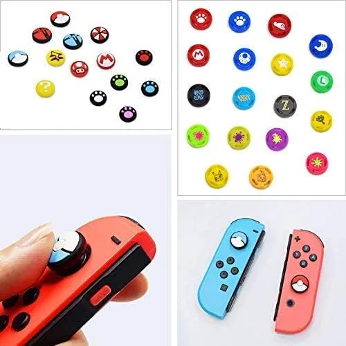 Vista 5 de Juego de palillos de silicona analógicos para palanca de mando de pulgar para Nintendo Switch NS Switch Lite Console Joy-Con Controller Thumbsticks