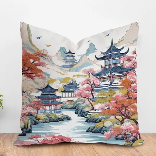 Vista 63 de ArogGeld Funda de almohada blanca con flores chinoiserie, funda de almohada para sofá, diseño floral verde y blanco, funda de almohada de lino A-12