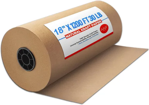 Vista 12 de ANF Brands (12 pulgadas x 1200 pies) - Papel kraft natural para embalaje, envío, llenado de vacíos y proyectos de arte para niños, 30 libras.