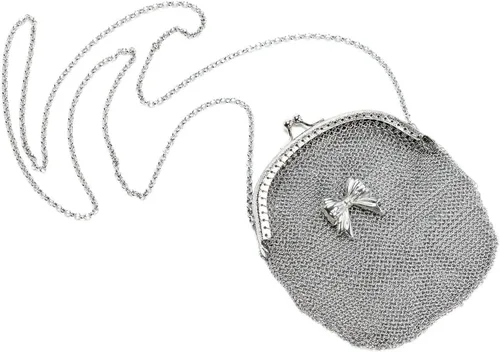 Vista 6 de Bolso de malla vintage para noche, bolso de mano antiguo para baile de graduación, cóctel, fiesta, fiesta brillante