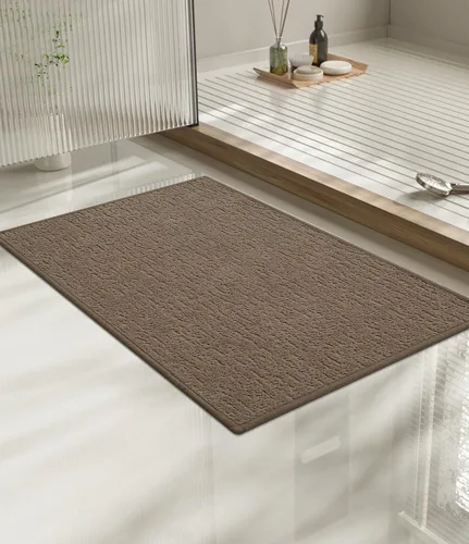 Vista 100 de Chakme Juego de 2 alfombras de baño ultrafinas, absorbentes, antideslizantes, lavables a máquina, color negro, 17 x 24 pulgadas / 17 x 30 pulgadas