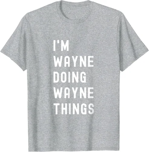 Vista 48 de Camiseta I'm Wayne Doing Wayne Things, Negro