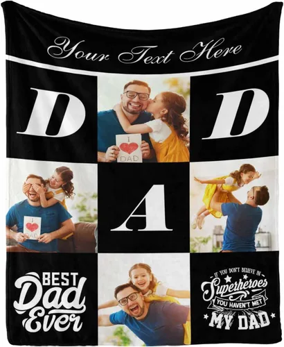 Vista 5 de InterestPrint Manta de amor personalizada con texto en inglés "To Dad, Even When I Not Close by,I Want You to Know I Love and Appreciate You We Love