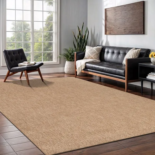 Vista 13 de Tapete de Puerta de Yute Fácil 2x3 Pies Interior Exterior Alfombras Naturales Alfombra de Fibra Sólida Alfombra de Área Tejida Boho Fácil de Limpiar