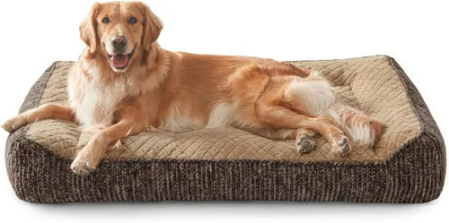 Vista 18 de JOEJOY Camas ortopédicas XL para perros de tamaño grande, extra gruesas, con apoyo y laterales, sofá cama ultrasuave para perros grandes, color Beige