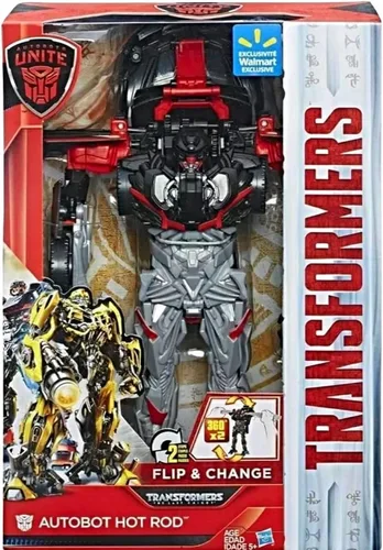 Vista 2 de Transformers: El último caballero, Autobot Unite, Figura de Autobot Hot Rod de 11 pulgadas, Flip & Change
