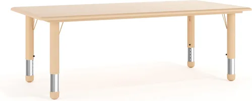 Vista 7 de Flash Furniture Wren - Mesa rectangular de plástico verde de 23.625 pulgadas de ancho x 47.25 pulgadas de largo, con parte superior gris