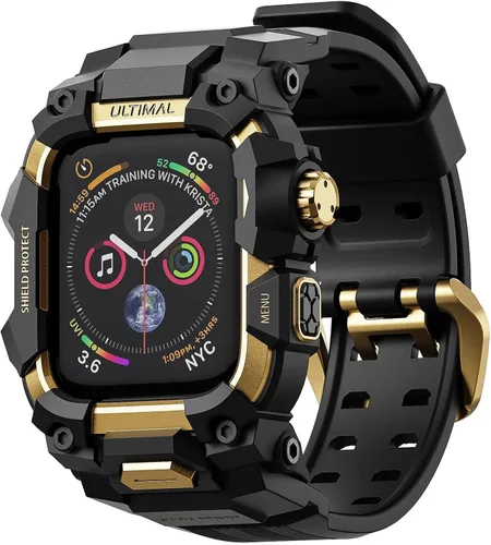 Vista 26 de ULTIMAL Funda Resistente con Correa para Apple Watch 44mm, Compatible con Apple Watch Series SE 3/SE 2/SE Generation/6/5/4, Funda Táctica Antigolpes