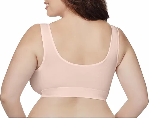 Vista 2 de JUST MY SIZE Women's Pure Comfort Front-Close Wireless, Seamless Cooling T-Shirt Bra, Mj1274