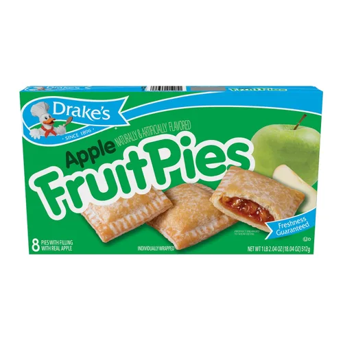 Vista 5 de Drake's Fruit Pies 32 pasteles envueltos individualmente de manzana, 4 onzas