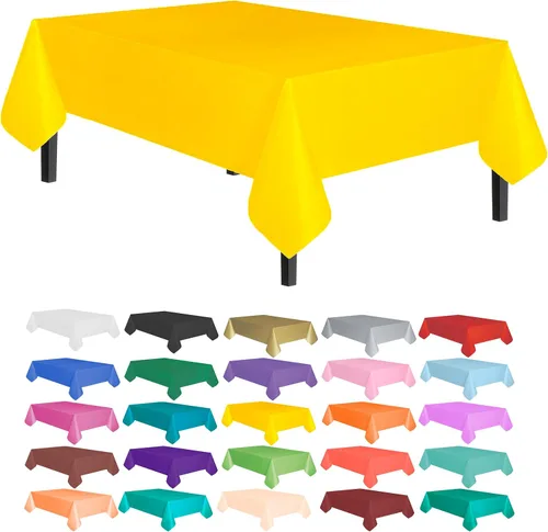 Vista 9 de allgala Juego de 12 manteles de plástico premium para mesa, desechables - 54 x 108 pulgadas - Impermeable, resistente a manchas, fácil de limpiar