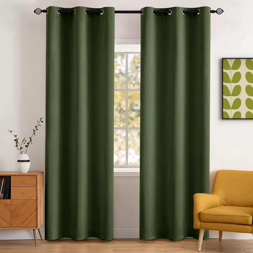Vista 102 de MIULEE Cortinas opacas para dormitorio o sala de estar, juego de 2 paneles de cortina para ventana con aislamiento térmico y bloqueo de luz
