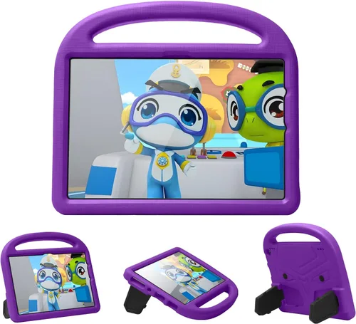 Vista 42 de Funda para tablet Kindle Fire 7 para niños (12.ª generación, versión 2022) con mango de pie de apoyo de forraje resistente, espuma EVA suave, a