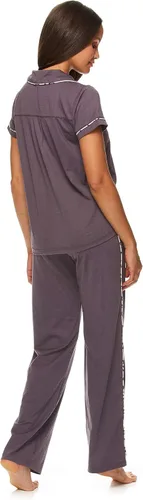 Vista 5 de bebe Womens Button down Shirt and Pajama Pants Lounge Sleep Set
