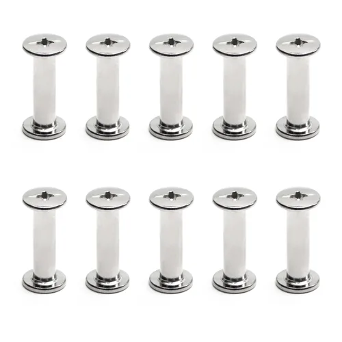 Vista 18 de Tornillo Phillips M5 x 1.378 in Tornillo de fijación para cinturón de hebilla de acero al carbono, cabeza cruzada, tornillos Chicago, cierre