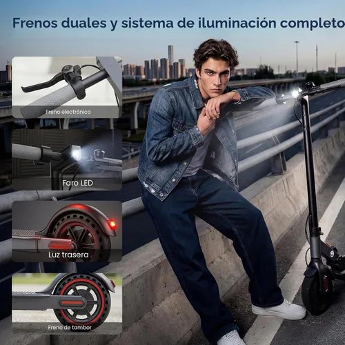 Vista 7 de Scooter eléctrico - Scooter eléctrico para adultos y adolescentes Negro 2