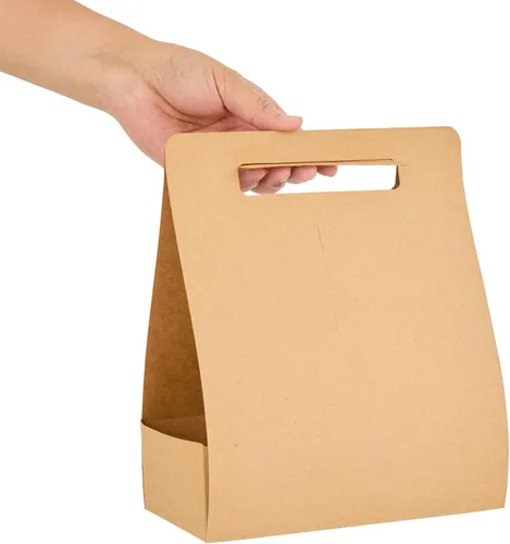 Vista 18 de Restaurantware Bio Tek - Loncheras de papel de 8.75 x 4.25 x 8 pulgadas con asas, 100 recipientes desechables de papel kraft para alimentos