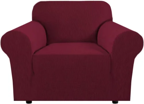 Vista 80 de H.VERSAILTEX Funda elástica para sofá, fundas suaves para muebles de 3 cojines, con tela jacquard gruesa a cuadros con parte inferior elástica, sofá