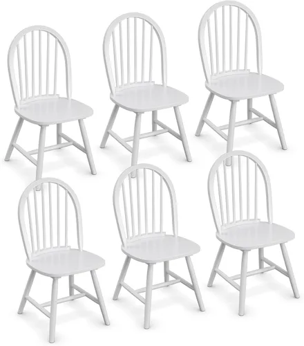 Vista 15 de POWERSTONE Juego de 2 sillas de comedor, sillas Windsor de madera con respaldo de husillo, silla de comedor de granja, silla de cocina, color negro