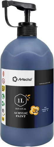 Vista 8 de Artecho Juego de pintura acrílica de 12 colores en envases grandes (500ml/17oz), pintura para manualidades artísticas para suministros de arte