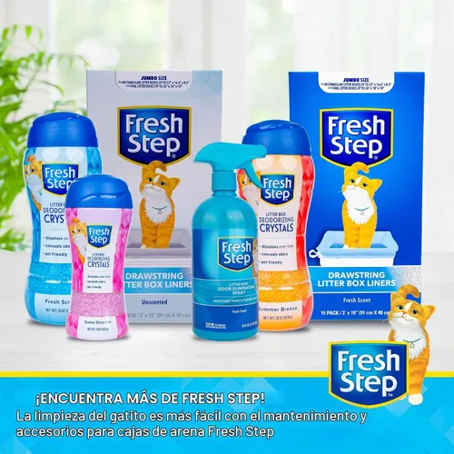 Vista 7 de Fresh Step Jumbo Sifting Drawstring Cat Litter Box Liners, 7 Count Box Bolsas resistentes, diseño de tamizado, cierre de cordón, sartenes ovaladas