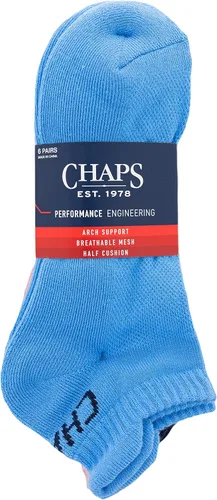 Vista 4 de Chaps Sport Cushioned Repreve Athletic Socks-6 Pair Pack-Breathable Front Mesh and Arch Support, Men's Shoe Size 6-12