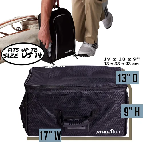 Vista 4 de Athletico Organizador de maletero de golf + bolsa de zapatos (negro)