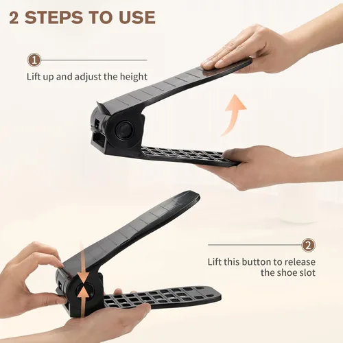 Vista 5 de Organizador de ranuras para zapatos, apiladores de zapatos ajustables, soporte para zapatos de doble piso, zapatero de almacenamiento, ahorro