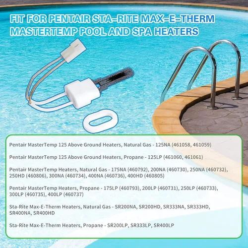 Vista 2 de 77707-0054 Kit de juntas y lgniter para piscina Pentair Sta-Rite Max-E-Therm MasterTemp Pool 125 175 200 250 300 333 400