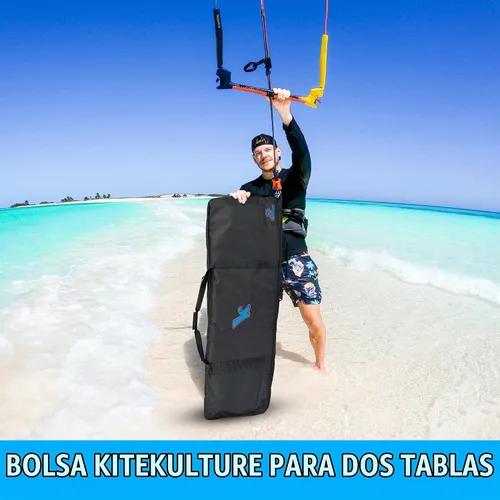 Vista 2 de Bolsa de viaje acolchada para kitesurf, se adapta hasta 57.1 in, capacidad para 2 tablas o 1 tabla + 2 cometas