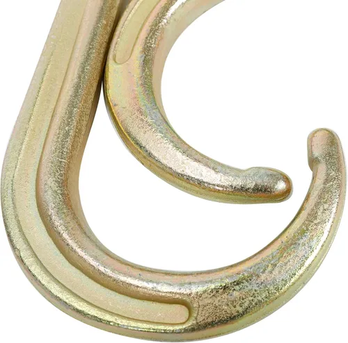 Vista 8 de Gancho en J chapado en zinc amarillo de 15 pulgadas, resistente grado G70, correa de eje de remolque Wrecker Roll Back Clevis (2 unidades)