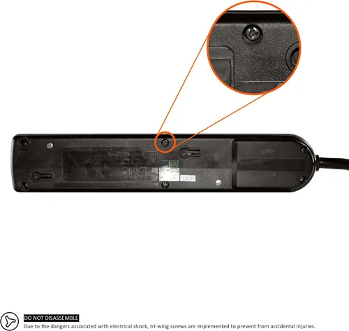 Vista 4 de Weltron - Protector contra sobretensiones de 3 pies (WSP-600PLF-3BK)