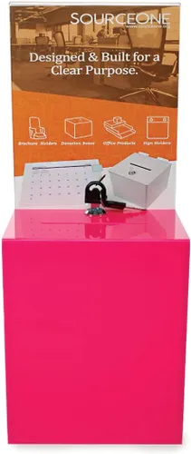 Vista 2 de Caja de donación alta premium para caridad con letrero Holde de 6.75 ″ x 8.5 ″