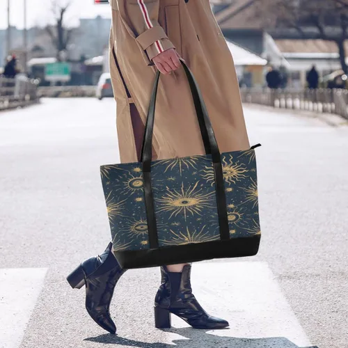 Vista 6 de Vintage Moon Sun Retro Evil Eye - Bolsas de mano para computadora portátil con cremallera para mujer con maletín ejecutivo para mujer