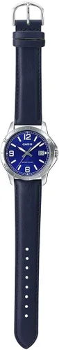 Vista 5 de Casio MTP-V004L-2B Reloj casual de cuero azul con esfera azul para hombre