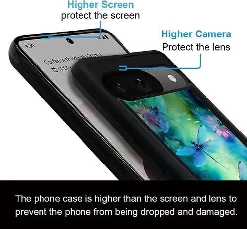 Vista 1514 de Compatible con Google Pixel 4A 5G Mobile Case Creative Acrylic Panel trasero Silicona Protección Grip especialmente diseñado para Google Pixel 4A 5G