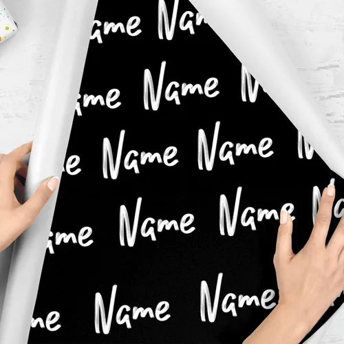Vista 5 de Nombre personalizado en papel de regalo, rollo de papel de regalo personalizado con texto, regalo personalizado, unisex, adultos, hombres, mujeres