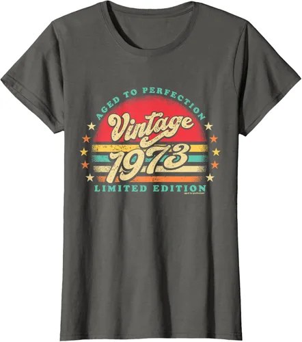 Vista 7 de Camiseta retro de 50 cumpleaños de 1973 de edad a la perfección nacido en los años 70, Negro