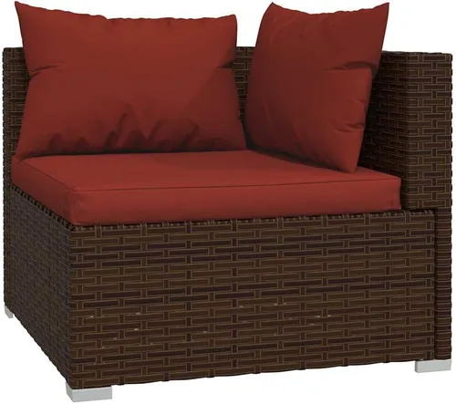 Vista 5 de Yisssmeng 3 Piece Patio Lounge Set Modular PE Rattan Sofa with Cushions Brown