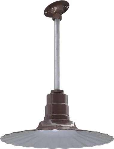 Vista 10 de Steel Lighting Co. Colgante Eagle Rock Lámpara montada en el techo Onda radial de 16 pulgadas vástago de 12 pulgadas Acero resistente